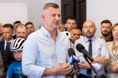zdjęcie z konferencji prasowej Rzesz&oacute;w Europejskim Miastem Sportu 2026, fot. Grzegorz Bukała, Urząd Miasta Rzeszowa