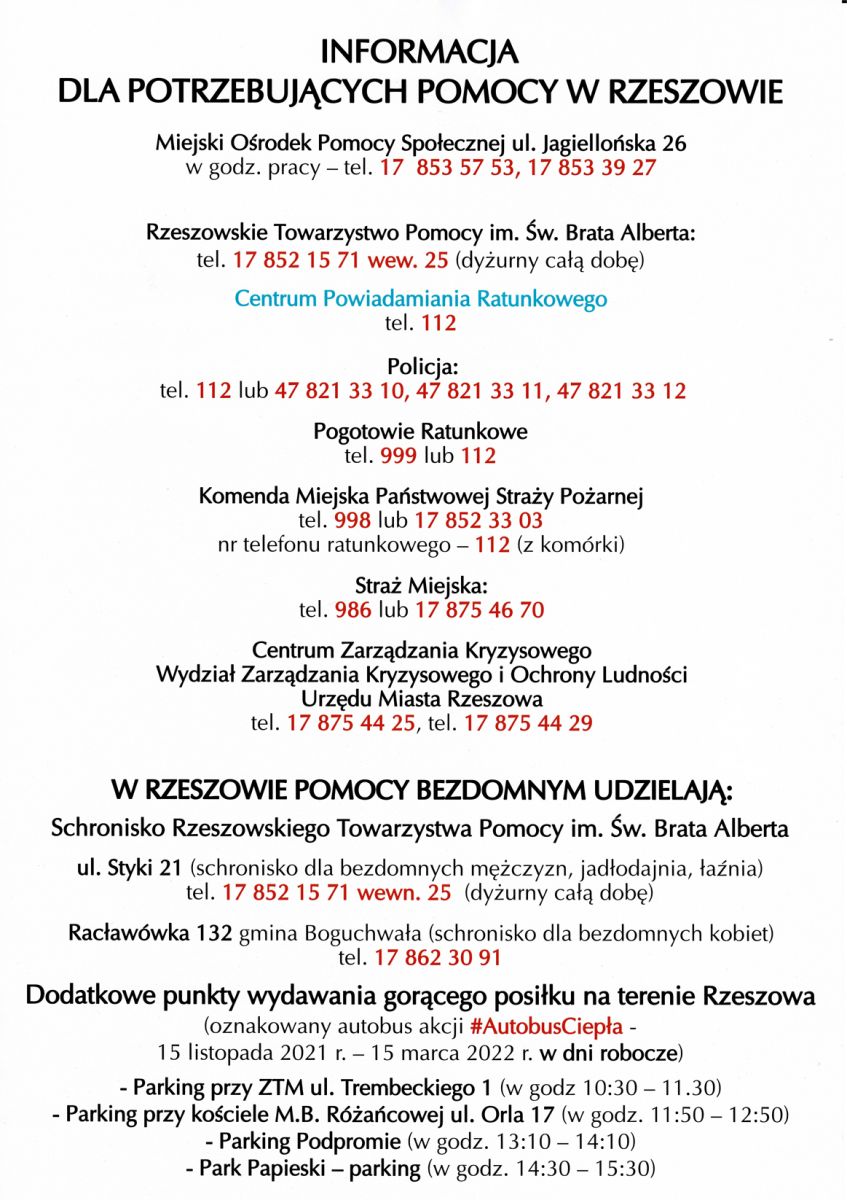 Ulotka pomoc bezdomnym