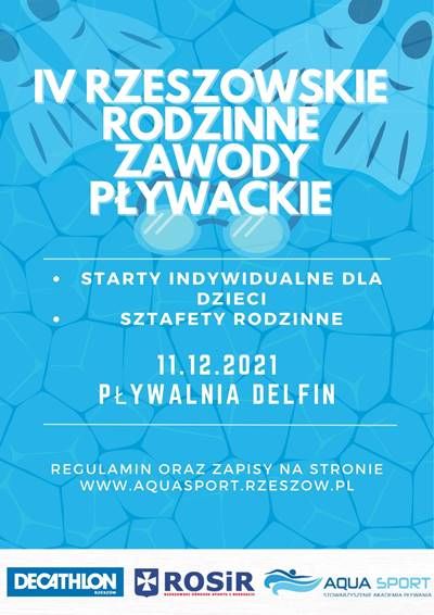 Plakat Rzeszowskich Rodzinnych Zawod&oacute;w Pływackich
