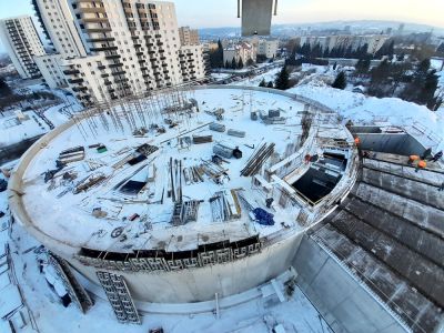 Budowa nowego zbiornika na wodę wybudowanego przez rzeszowski MPWiK na osiedlu Pobitno