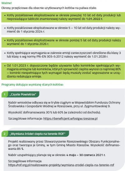 Ulotka dotycząca wymiany pieców