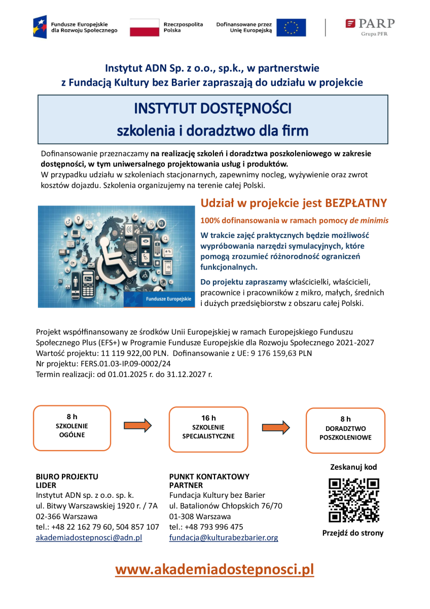 Plakat promocyjny - Instytut Dostępności