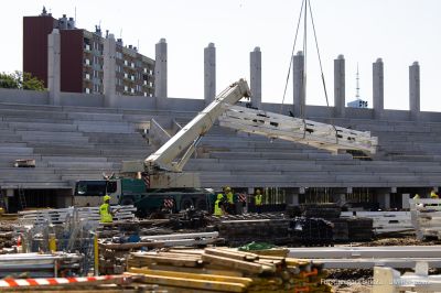 zdjęcie z terenu budowy Podkarpackiego Centrum Lekkoatletycznego w Rzeszowie, fot. Grzegorz Bukała, Urząd Miasta Rzeszowa