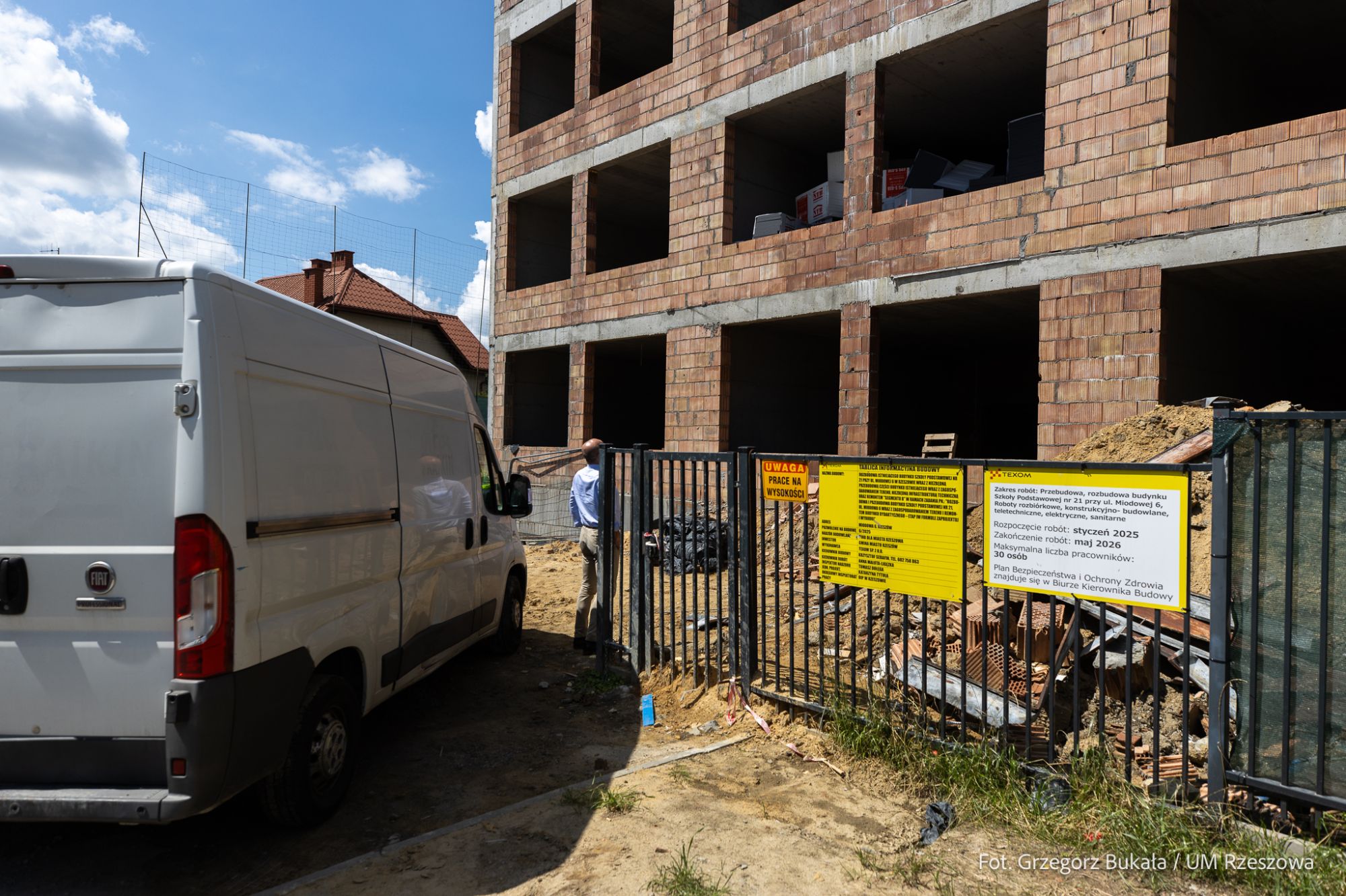 zdjęcie z rozbudowy budynku rzeszowskiej Szkoły Podstawowej nr 21 przy ul. Miodowej, fot. Grzegorz Bukała, Urząd Miasta Rzeszowa