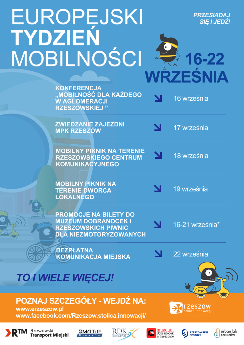 Plakat promujący Europejski Tydzień Mobilności