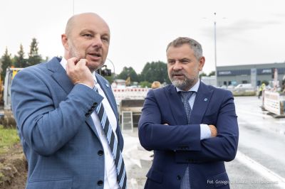 zdjęcie z konferencji prasowej dotyczącej łącznika ul. Krzyżanowskiego z ul. Wieniawskiego, fot. Grzegorz Bukała, Urząd Miasta Rzeszowa