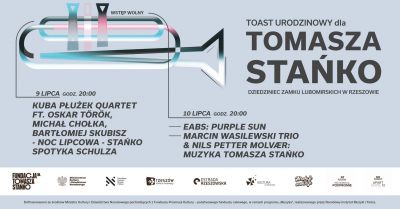 Grafika promująca wydarzenie "Toast Urodzinowy dla Tomasza Stańko"