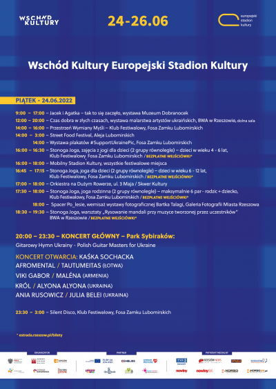 Plan wydarzeń ESK 2022 - piątek