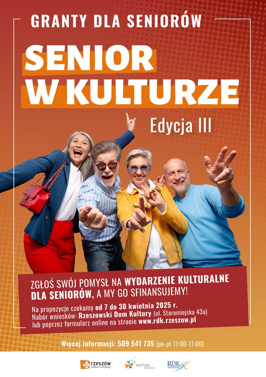 plakat promujący program grantowy " Senior w kulturze.Edycja III"