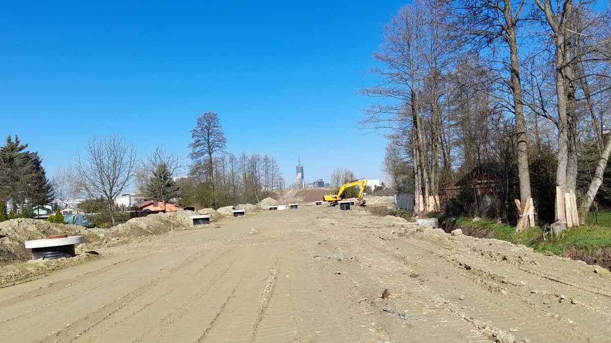 zdjęcie z budowy połączenia al. Krzyżanowskiego z ul. Wieniawskiego w Rzeszowie, fot. Miejski Zarząd Dr&oacute;g w Rzeszowie