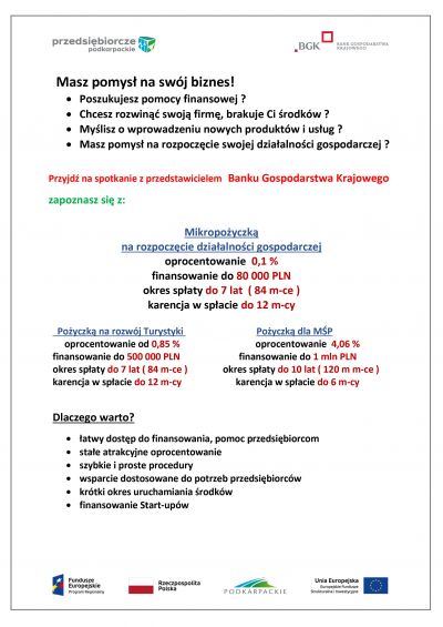 Informacja o szkoleniu BGK