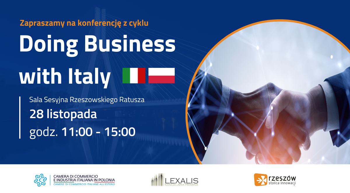 Grafika promująca konferencję pn. Doing Business with Italy