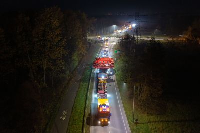 Trwa transport największych element&oacute;w maszyny TBM | Fot. Generalna Dyrekcja Dr&oacute;g Krajowych i Autostrad [GDDKiA]