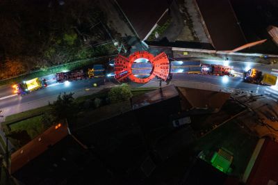 Trwa transport największych element&oacute;w maszyny TBM | Fot. Generalna Dyrekcja Dr&oacute;g Krajowych i Autostrad [GDDKiA]