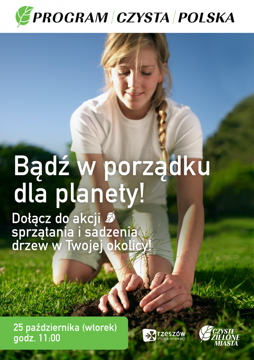Grafika promująca akcję pn. Czyste, Zielone Miasta