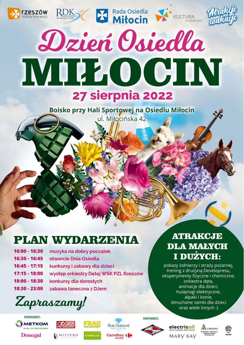 Grafika promująca organizowane wydarzenia | zakończenie wakacji