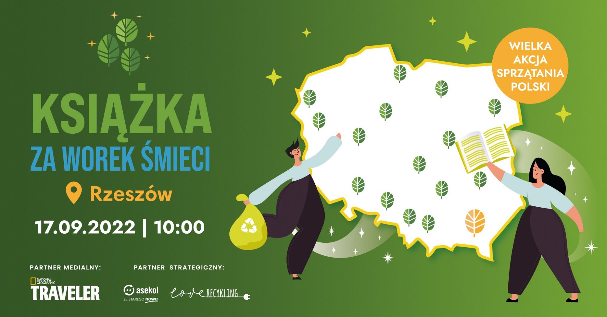 Grafika promująca wydarzenie | ?Książka za worek śmieci?