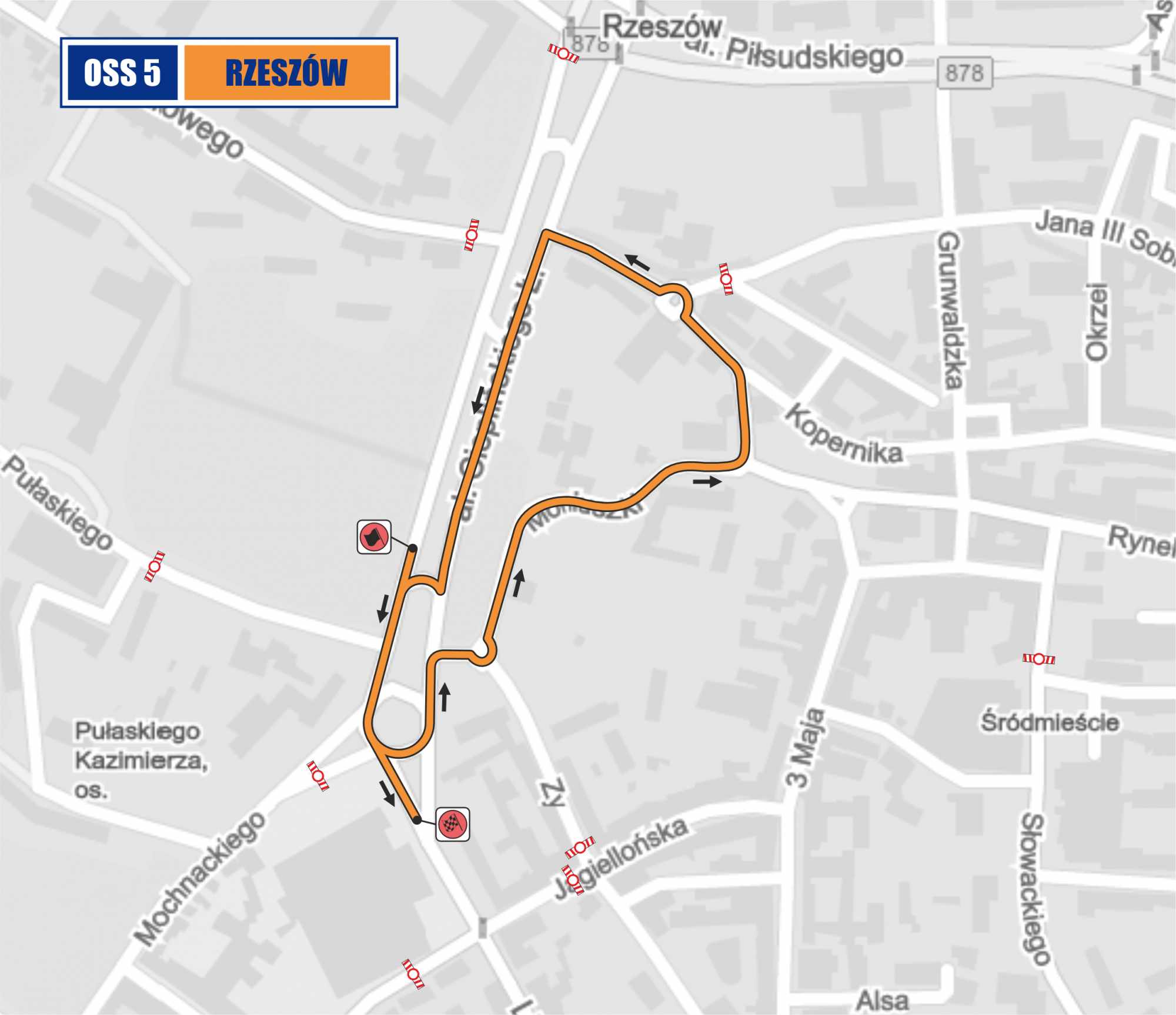 Mapa OSS 5. Rajd Rzeszowski - Rzeszów 5.08.2022