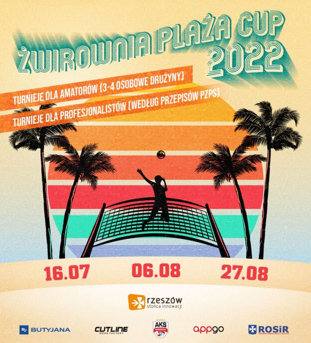 Plakat promujący cykl imprez ŻWIROWNIA PLAŻA CUP 2022