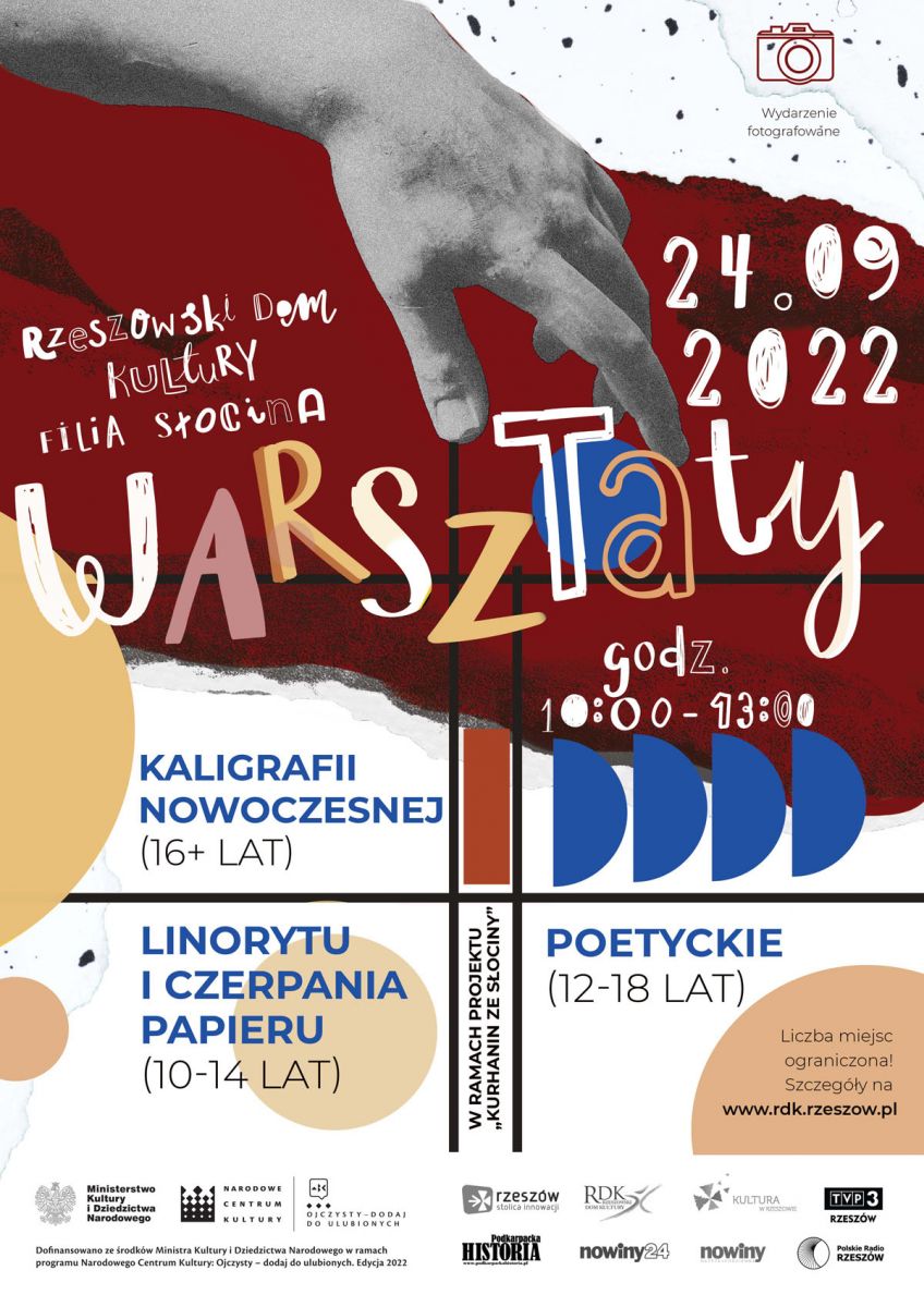 Plakat promujący warsztaty pn. Kurhanin ze Słociny: inspirowany postacią Stanisława Gliwy