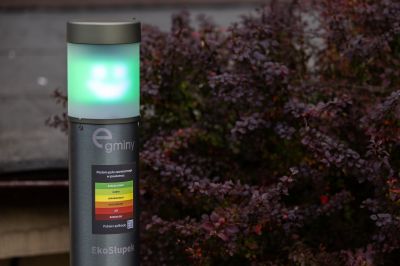 Słupek miejskiego systemu czujnik&oacute;w jakości powietrza | fot. Grzegorz Bukała, Urząd Miasta Rzeszowa