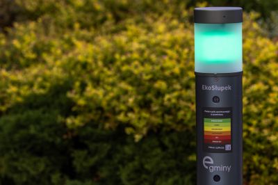 Słupek miejskiego systemu czujnik&oacute;w jakości powietrza | fot. Grzegorz Bukała, Urząd Miasta Rzeszowa