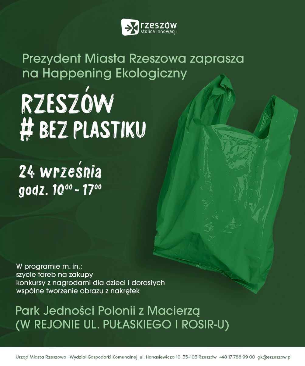 Plakat promujący wydarzenie | RZESZ&Oacute;W BEZ PLASTIKU
