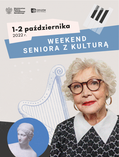Plakat promujący wydarzenia pn. Weekend seniora z kulturą w Rzeszowie