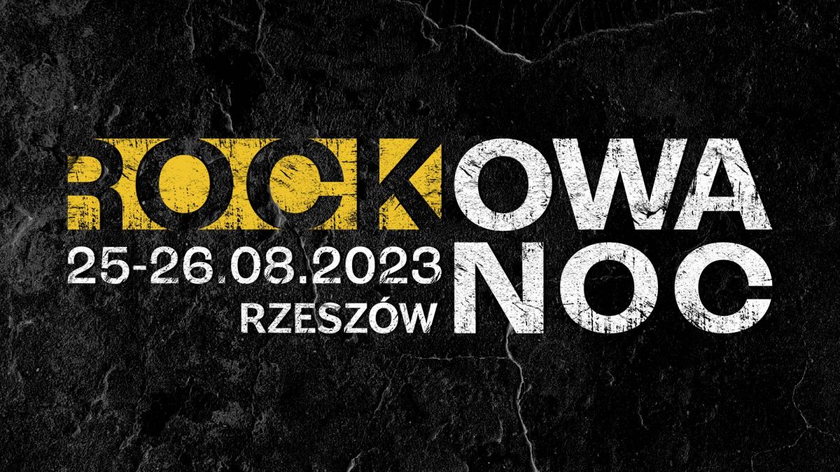 Plakat promujący wydarzenie "Rockowa Noc" w Rzeszowie