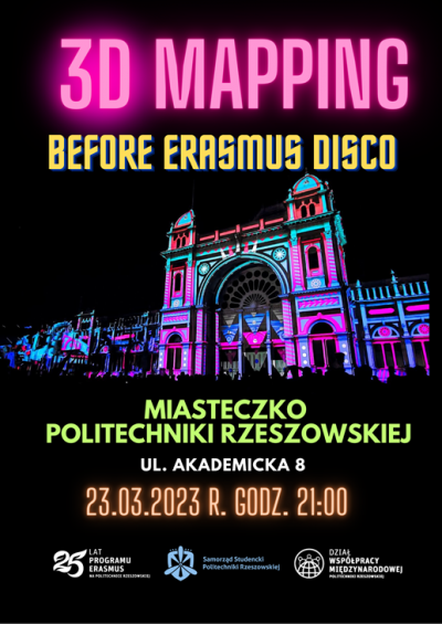 Plakat promujący wydarzenie - Projekcja 3D Mapping