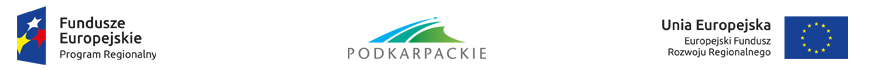 Znak Program Regionalny, Logo promocyjne wojew&oacute;dztwa podkarpackiego, Flaga Unia Europejska z odniesieniem do Europejskiego Funduszu Rozwoju Regionalnego