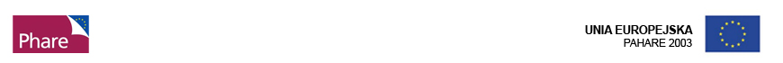 Znak Programu Phare 2003 Sp&oacute;jność Społeczna i Gospodarcza, Flaga Unia Europejska z odniesieniem do Programu PHARE 2003