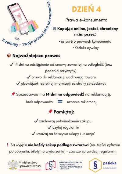 E-zakupy - Twoje prawa jako konsumenta - post edukacyjny D4