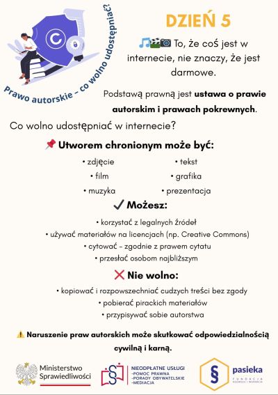 Prawo autorskie - co wolno udostępniać - post edukacyjny D5